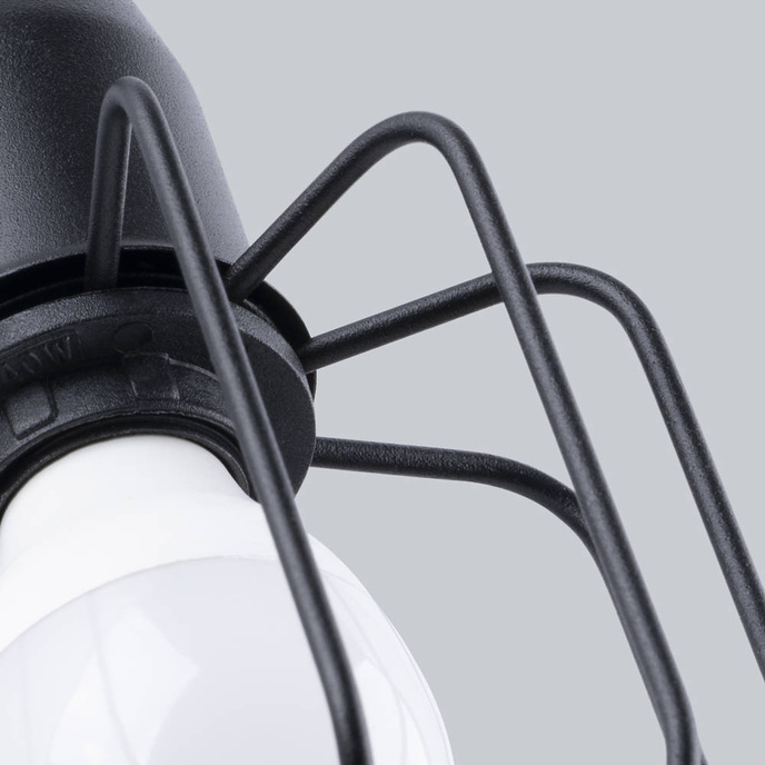 Vägglampa BELUCI 1S svart + 1x LED-lampa E14 3000K varm 7,5W 620lm