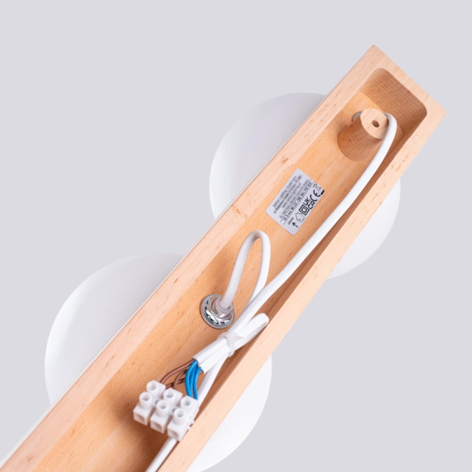 Taklampa BULBO 3 naturligt trä