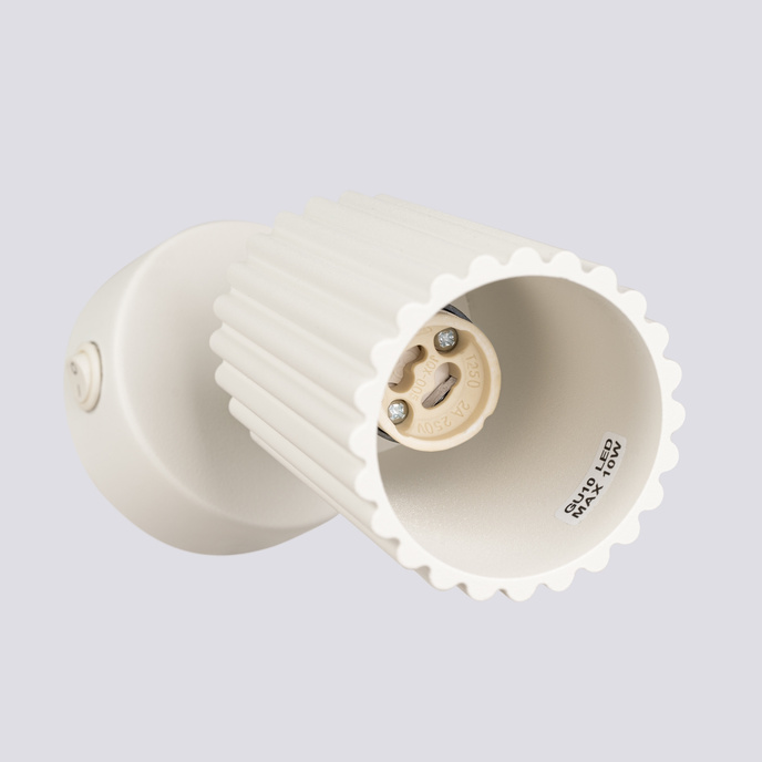 Vägglampa KARBON beige med strömbrytare + 1x LED-lampa GU-10 3000K Warm 7W 510lm