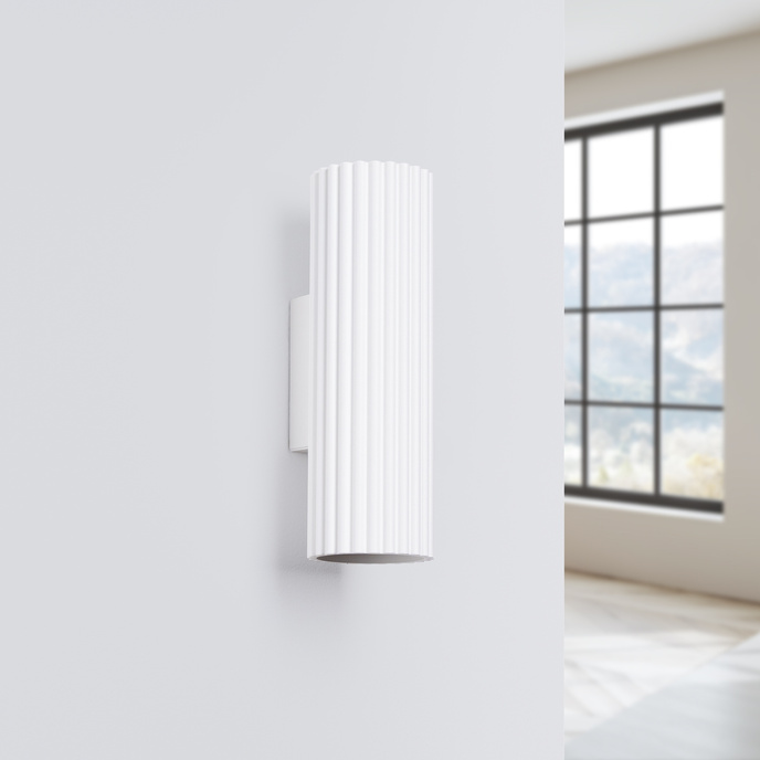 Vägglampa KARBON 20 vit + 2x LED-lampa GU-10 3000K varm 7W 510lm