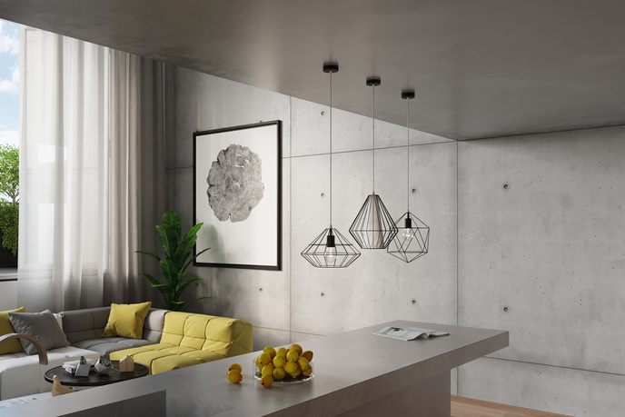 DEMI taklampa svart + 1x LED-lampa E27 3000K varm 7,5W 620lm