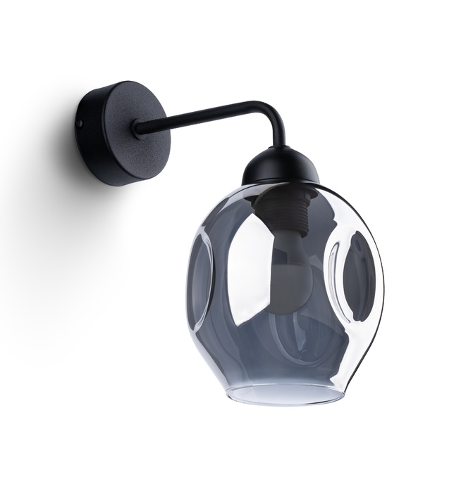 Vägglampa FILLAN 1 svart + 1x LED-lampa E27 4000K Cold 7,5W 690lm