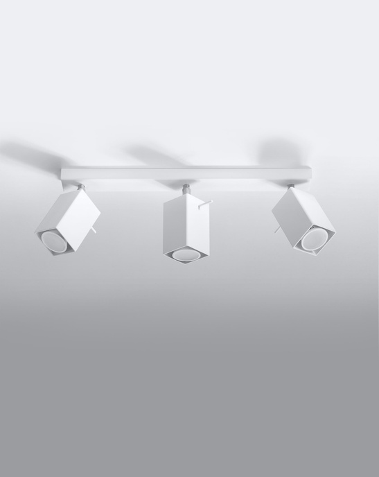 Plafond MERIDA 3 vit + 3x LED-lampa GU-10 3000K varm 7W 620lm