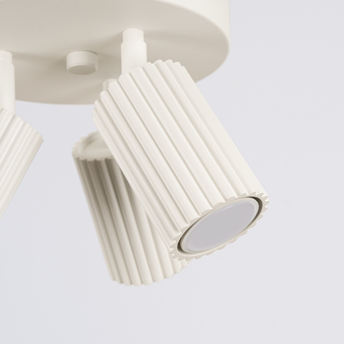 Plafond KARBON 3P beige + 3x LED-lampa GU-10 4000K Kall 7W 530lm