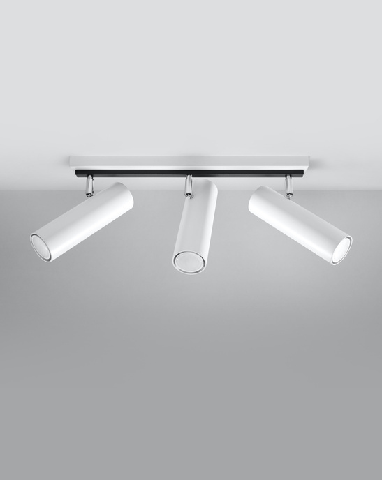 Plafond DIREZIONE 3 vit + 3x LED-lampa GU-10 3000K varm 7W 620lm