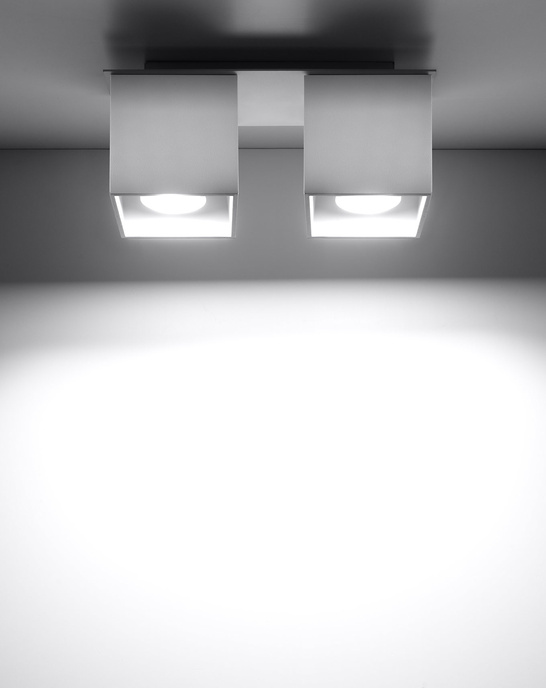 Plafond QUAD 2 vit + 2x LED-lampa GU-10 4000K kall 7W 630lm