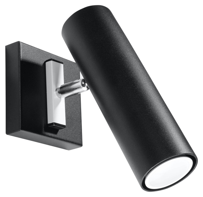 Vägglampa DIREZIONE svart + 1x LED-lampa GU-10 3000K varm 7W 620lm
