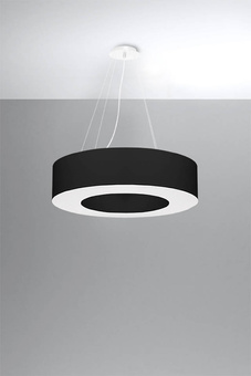 Ljuskrona SATURNO 70 svart + 6x LED-lampa E27 3000K varm 7,5W 620lm
