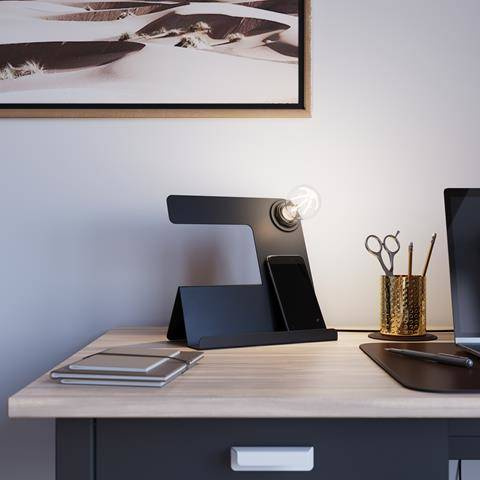 TULIP taklampa svart + 1x LED-lampa E27 3000K varm 7,5W 620lm