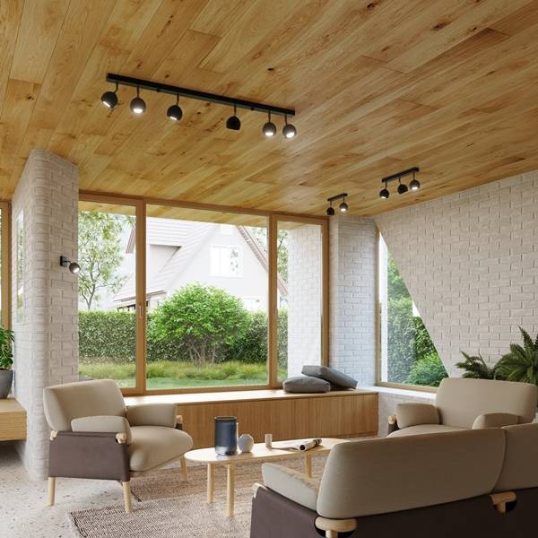 Plafond OCULARE 6L svart + 6x LED-lampa GU-10 4000K kall 7W 630lm