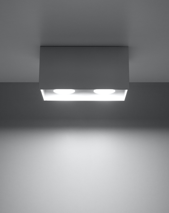 Plafond QUAD MAXI grå + 2x LED-lampa GU-10 4000K kall 7W 630lm
