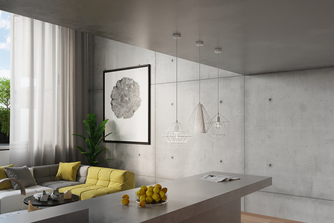 DEMI taklampa vit + 1x LED-lampa E27 4000K Kall 7,5W 650lm