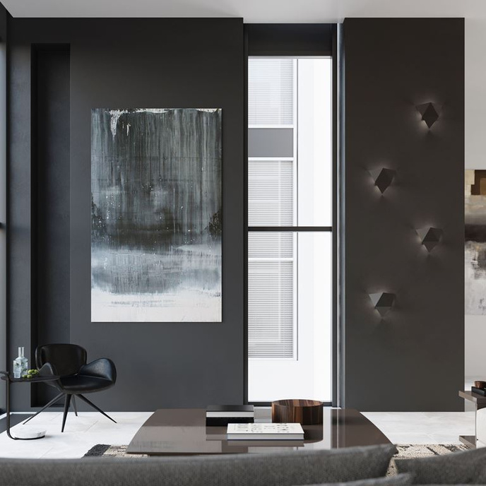 Vägglampa SOLIDO svart + 1x LED-lampa G9 4000K Cold 4,5W 530lm