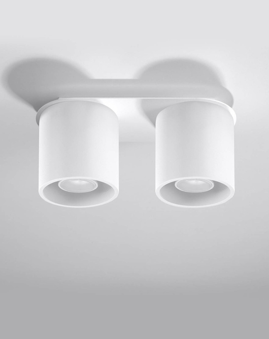 Plafond ORBIS 2 vit + 2x LED-lampa GU-10 3000K varm 7W 620lm