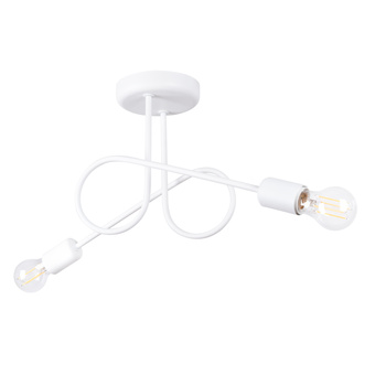 Ljuskrona LOOP 2 vit + 2x LED-lampa E27 3000K 7W 760lm