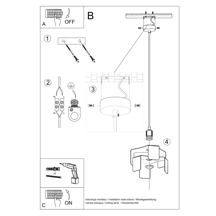 Pendel lampa TULIP vit