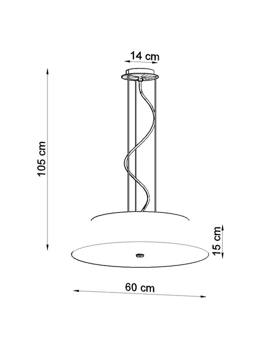 Ljuskrona VEGA 60 svart + 5x LED-lampa E27 4000K Kall 7,5W 650lm