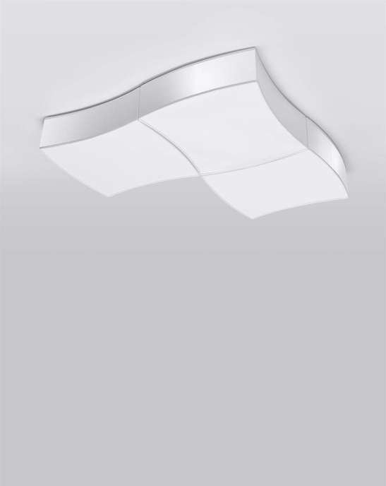 Plafond SQUARE 3 vit + 6x LED-lampa E27 3000K varm 7,5W 620lm