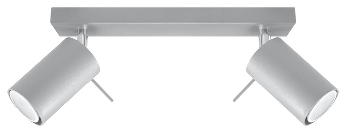Plafond RING 2 grå + 2x LED-lampa GU-10 3000K varm 7W 620lm