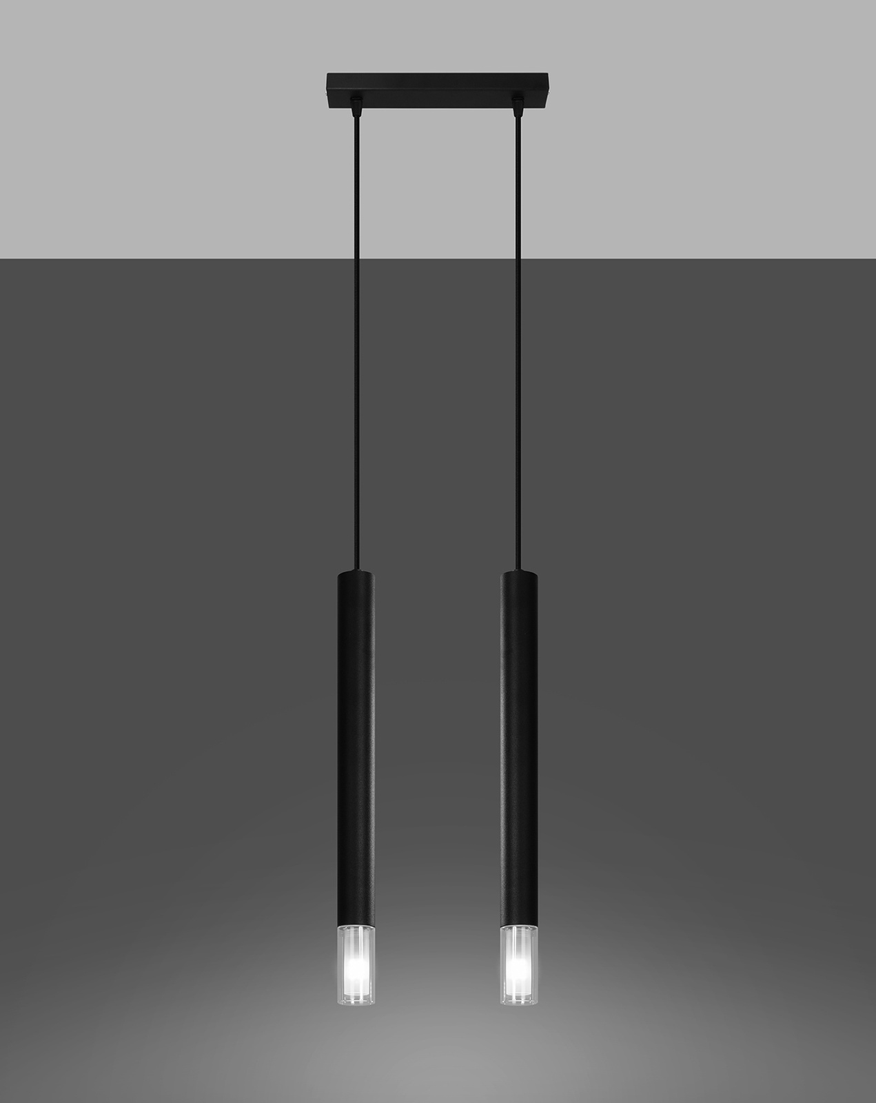 WEZYR 2 pendellampor svart + 2x LED-lampa G9 3000K varm 4,5W 510lm