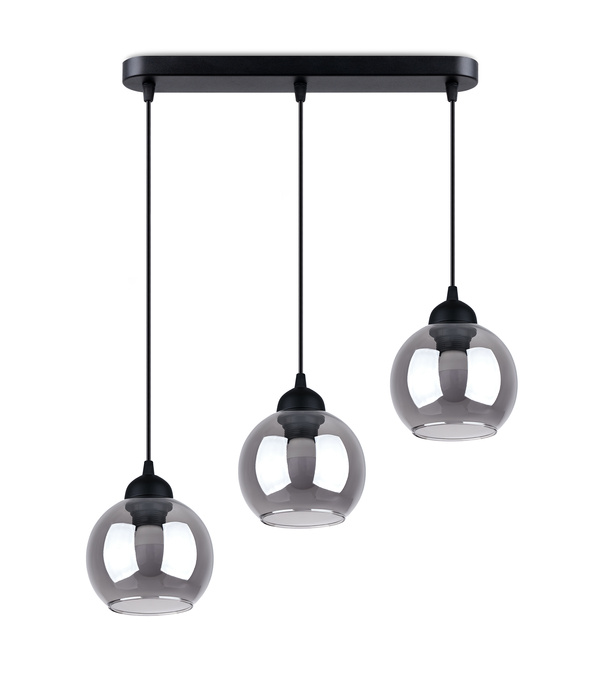 ALINO 3 pendellampa svart + 3x LED-lampa E27 4000K Cold 7,5W 690lm