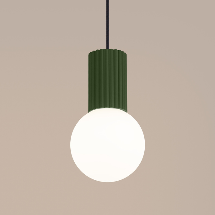 HALO 1 taklampa olivgrön + 1x LED-lampa G9 3000K varm 4,5W 450lm