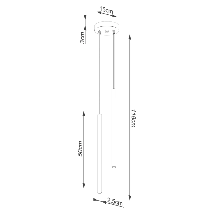 Taklampa PASTELO 2 svart