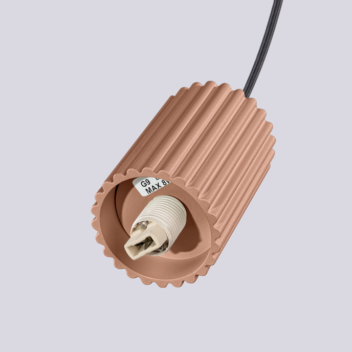 HALO 1 mocca taklampa + 1x G9 LED-lampa 4000K kall 4,5W 460lm