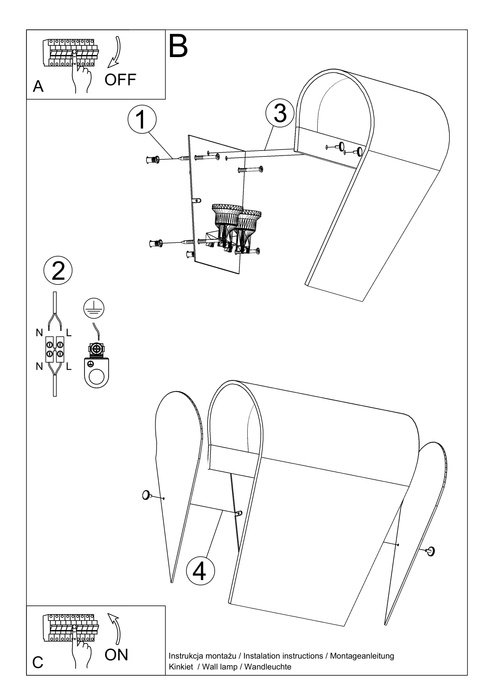 Vägglampa CLINO 2 + 2x LED-lampa E27 3000K varm 7,5W 620lm
