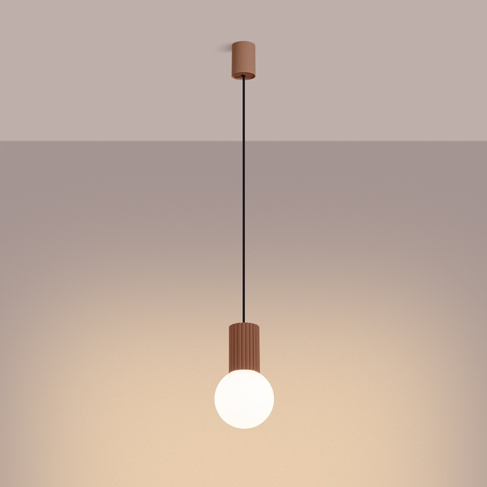 Pendellampa HALO 1 mocca + 1x LED-lampa G9 3000K varm 4,5W 450lm