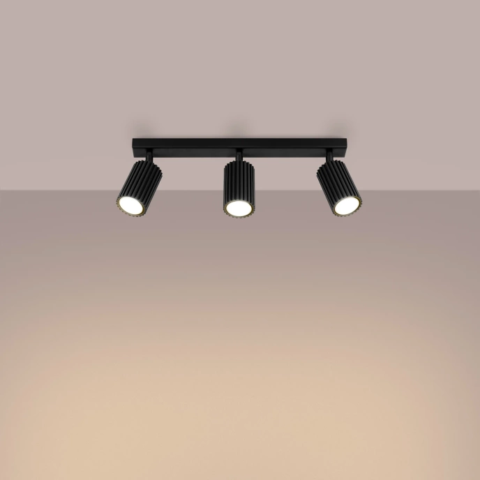 Taklampa KARBON 3L svart