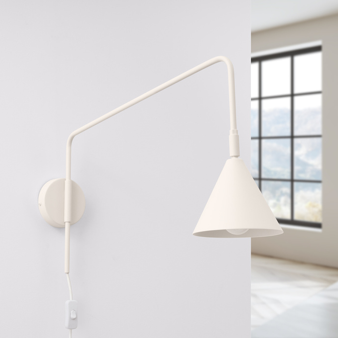 Vägglampa NOX beige + 1X LED-lampa E14 4000K Cold 7,5W 680lm