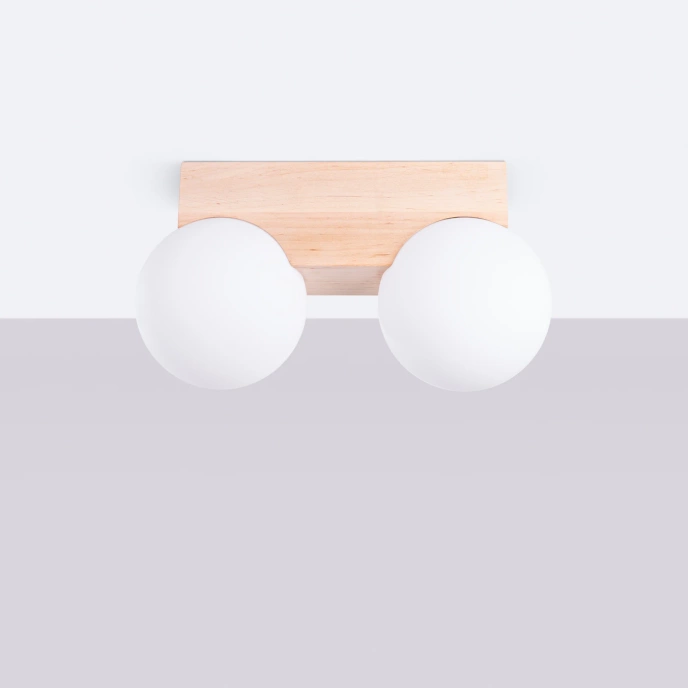 Taklampa BULBO 2 naturträ