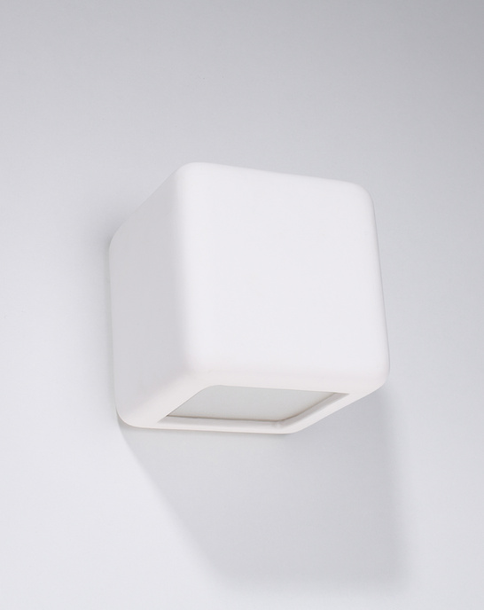 NESTA keramisk vägglampa vit + 1x LED-lampa E27 3000K varm 7,5W 620lm