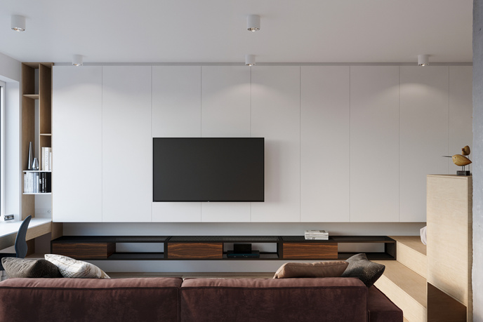 Plafond TIUBE vit + 1x LED-lampa GU10 AR111 3000K varm 12W 800lm