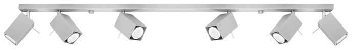 Plafond MERIDA 6L grå + 6x LED-lampa GU-10 3000K varm 7W 620lm