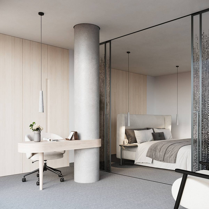 ELECTRA taklampa i betong + 1x LED-lampa GU-10 3000K varm 7W 510lm