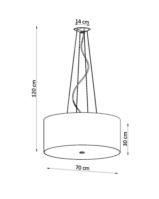 Ljuskrona OTTO 70 svart + 6x LED-lampa E27 3000K varm 7,5W 620lm