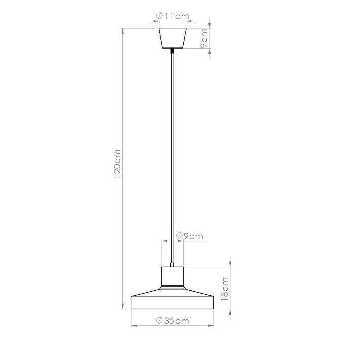 BILO ockraröd taklampa + 1x LED-glödlampa E27 3000K 7W 760lm