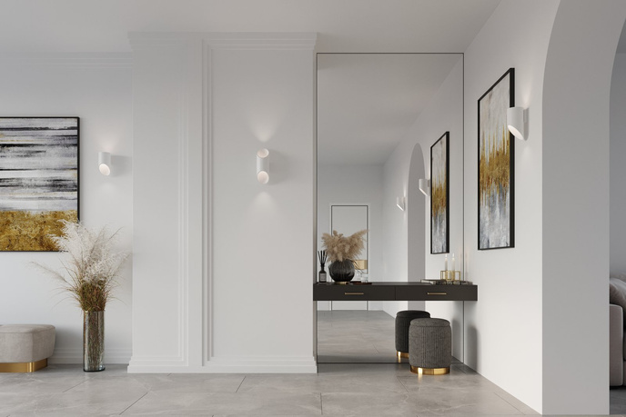 Vägglampa PENNE 30 vit + 1x LED-lampa G9 3000K varm 4,5W 510lm