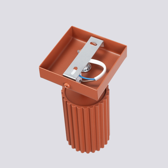 Vägglampa KARBON ockraröd + 1x LED-lampa GU-10 3000K varm 7W 510lm