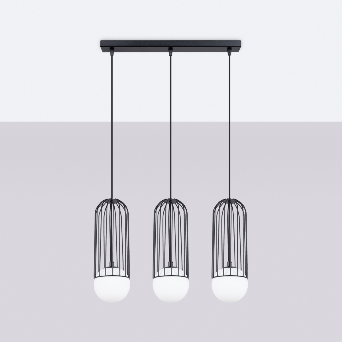 BRINA 3L taklampa svart + 3x LED-lampa G9 3000K varm 4,5W 450lm