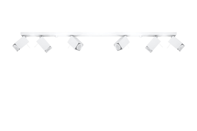 Plafond MERIDA 6L vit + 6x LED-lampa GU-10 3000K varm 7W 620lm