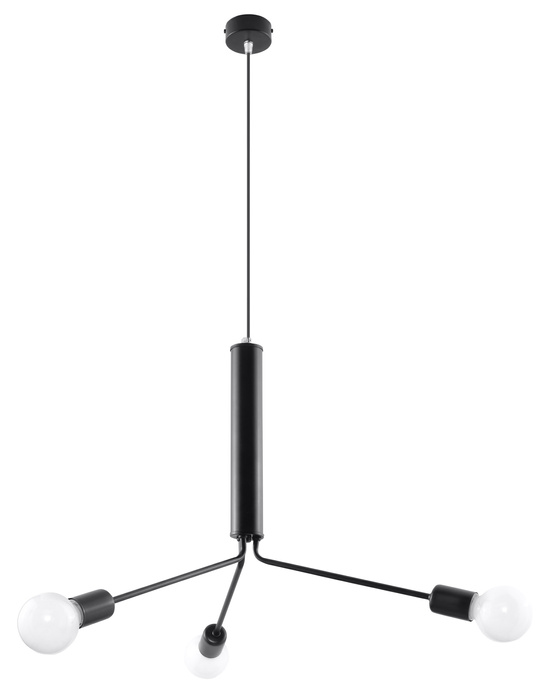 DUOMO 3D-ljuskrona + 3x LED-lampa E27 3000K varm 7,5W 620lm