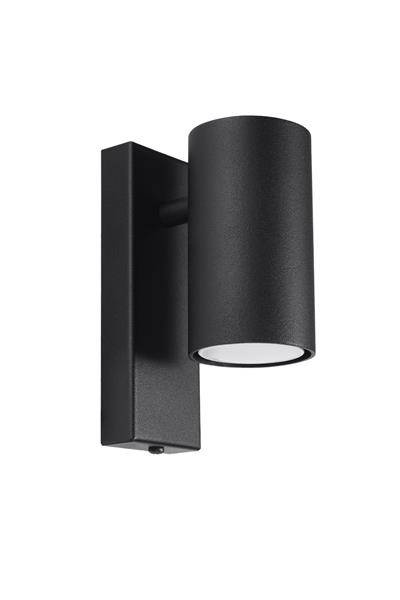 Vägglampa UTTI svart + 1x LED-lampa GU-10 3000K varm 7W 620lm