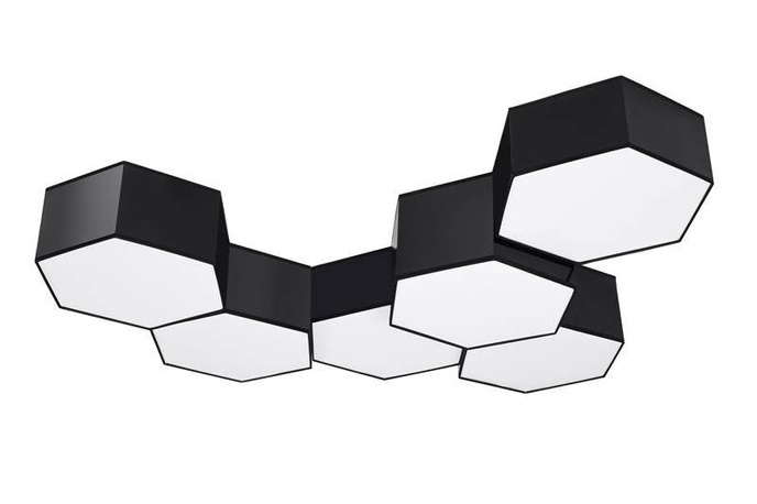 Plafond SUNDE 13 svart + 2x LED-lampa E27 4000K Kall 7,5W 650lm