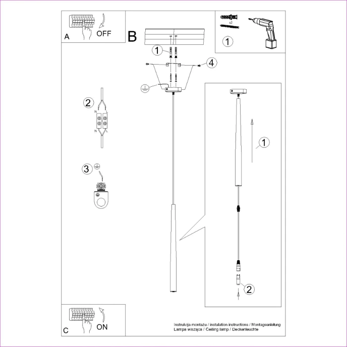 Pedantlampa BLISS 1 svart