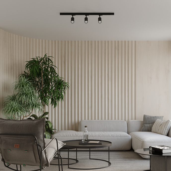 Taklampa, 3 spots, 3-fas strömskenesystem, RING