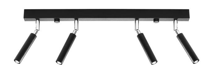 Plafond EYETECH 4 svart + 4x LED-lampa G9 3000K varm 4,5W 510lm