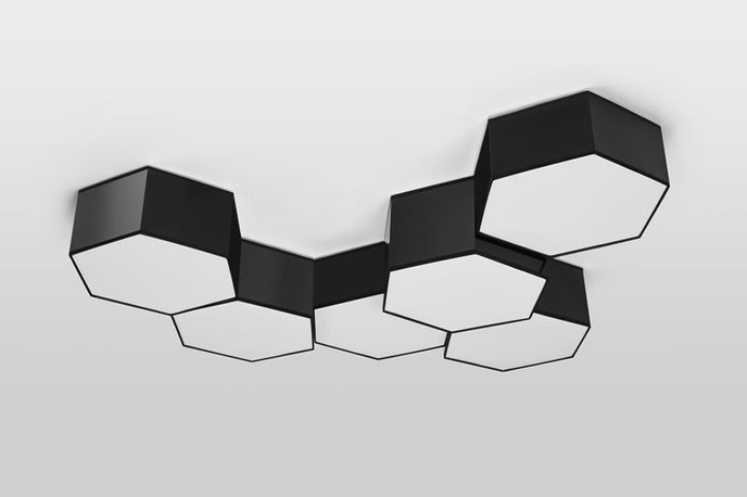 Plafond SUNDE 13 svart + 2x LED-lampa E27 4000K Kall 7,5W 650lm